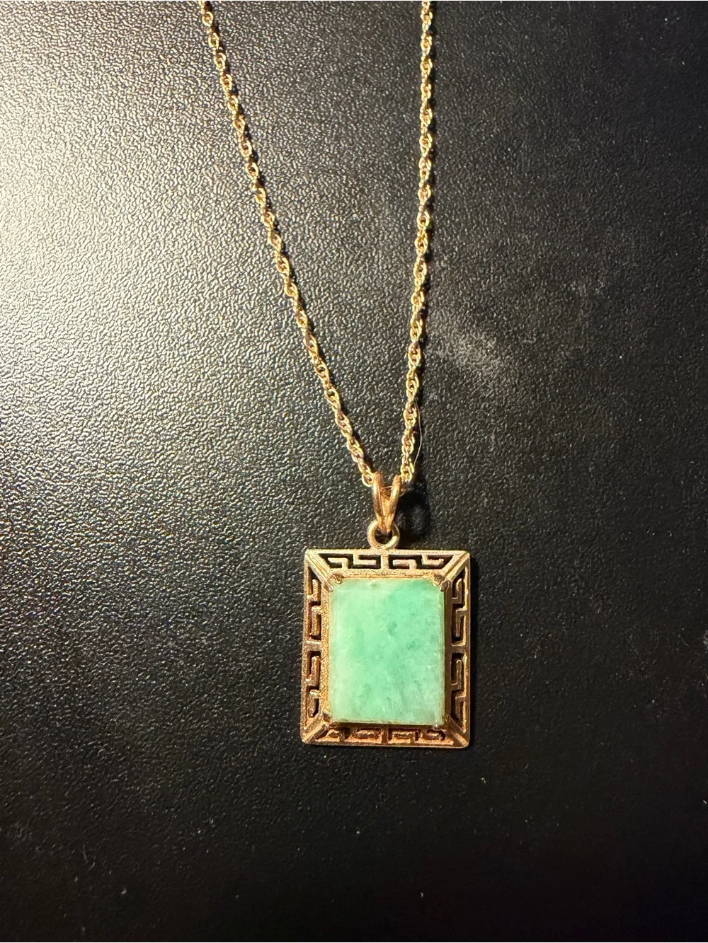 14K gold Jade necklace